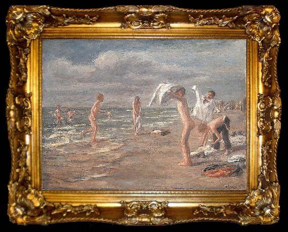 framed  Max Liebermann Boys Bathing, ta009-2